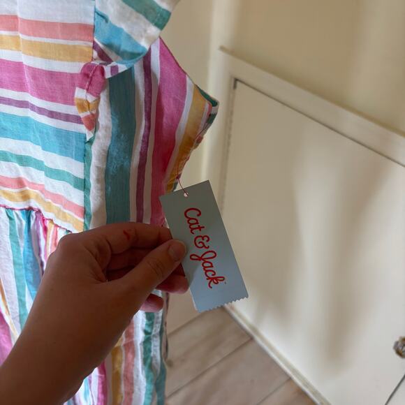 Cat & Jack NWT Girls' Sleeveless Striped Maxi Dress Size L (10/12) - Picture 4 of 7